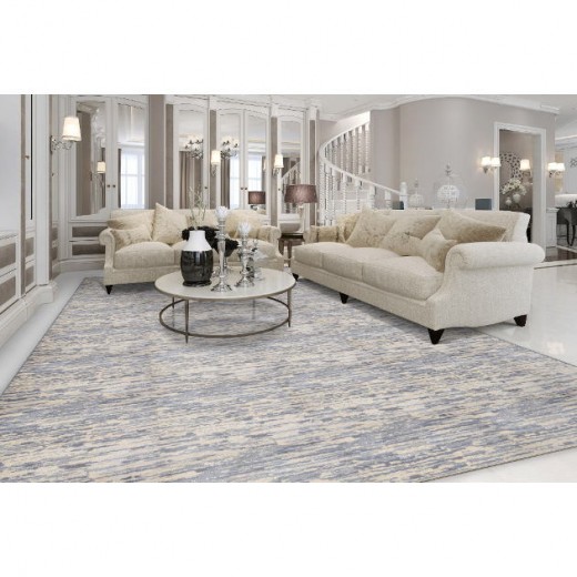 Custom Tranquility Ecru, 68% SD Royaltron Polypropylene / 32% Polysilk Area Rug