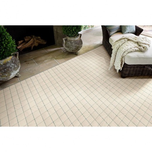 Custom Fairway Ecru, 100% UV Stabilized Polysilk Area Rug