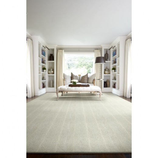 Custom Fable Ivory, 62% Royaltron Polypropylene/38% Polysilk Area Rug