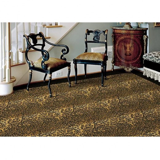 Custom Silhouette Leopard, 100% Nylon Area Rug