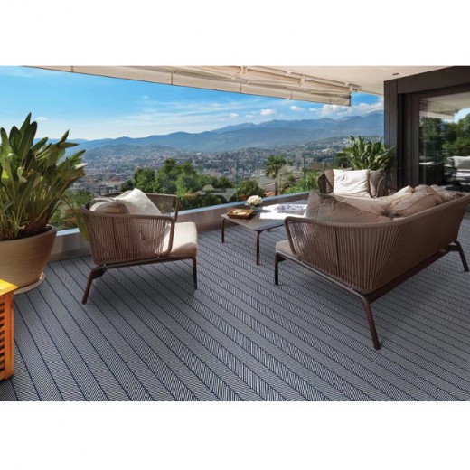 Custom Compass Navy, 100% Polypropylene Area Rug