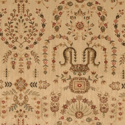 Grand Parterre Sarouk Beige Carpet, 100% New Zealand Wool
