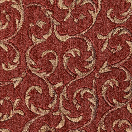 Somerset Scrollwork Red Carpet, 100% Opulon (50% Polyester/50% Acrylic)