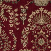 Grand Parterre Sarouk Burgundy Carpet, 100% New Zealand Wool