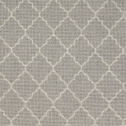 Tangier Trellis Nickel Ivory Carpet, 100% New Zealand Wool